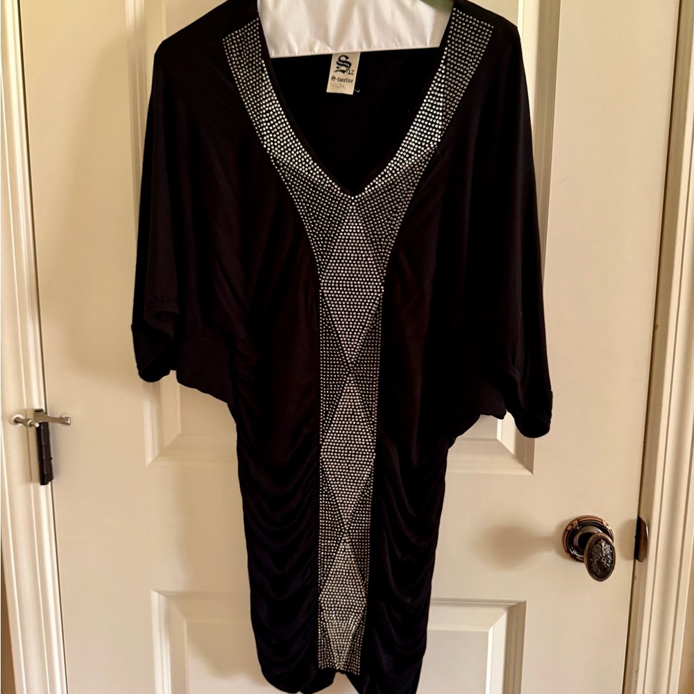 Black Dress with Silver Accents
